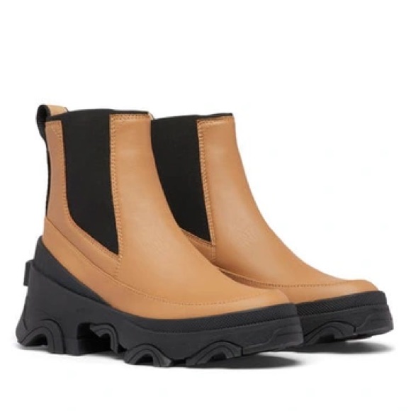 Nwot Sorel Brex Waterproof Tan Black Chelsea Boots Size 8